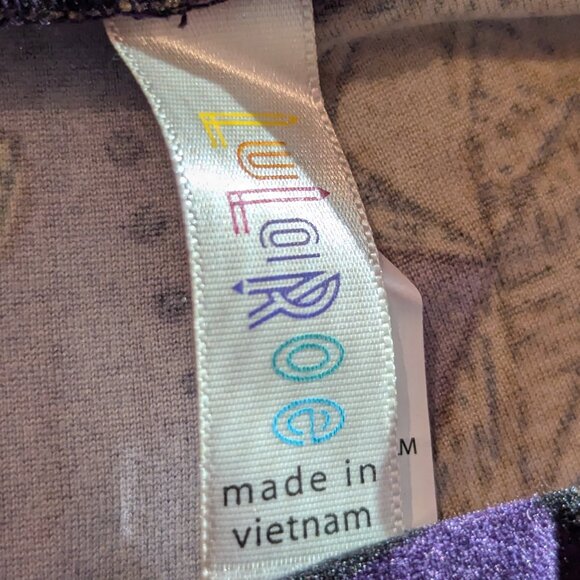 LuLaRoe OS Purple Brown Bear Print Leggings - Picture 2 of 4